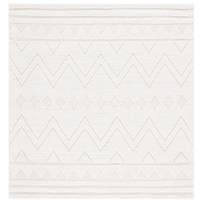 Natura Hand Woven Wool Pet Cotton Chevron Rug in Ivory