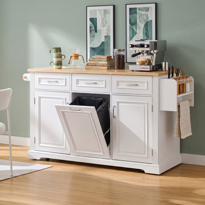 Grands îlots de cuisine avec rangement, chariot mobile en bois aggloméré pour la cuisine