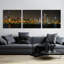 «Chicago Cityscape Baseball» par Epic Portfolio, art mural en verre acrylique, ensemble de 3 pièces