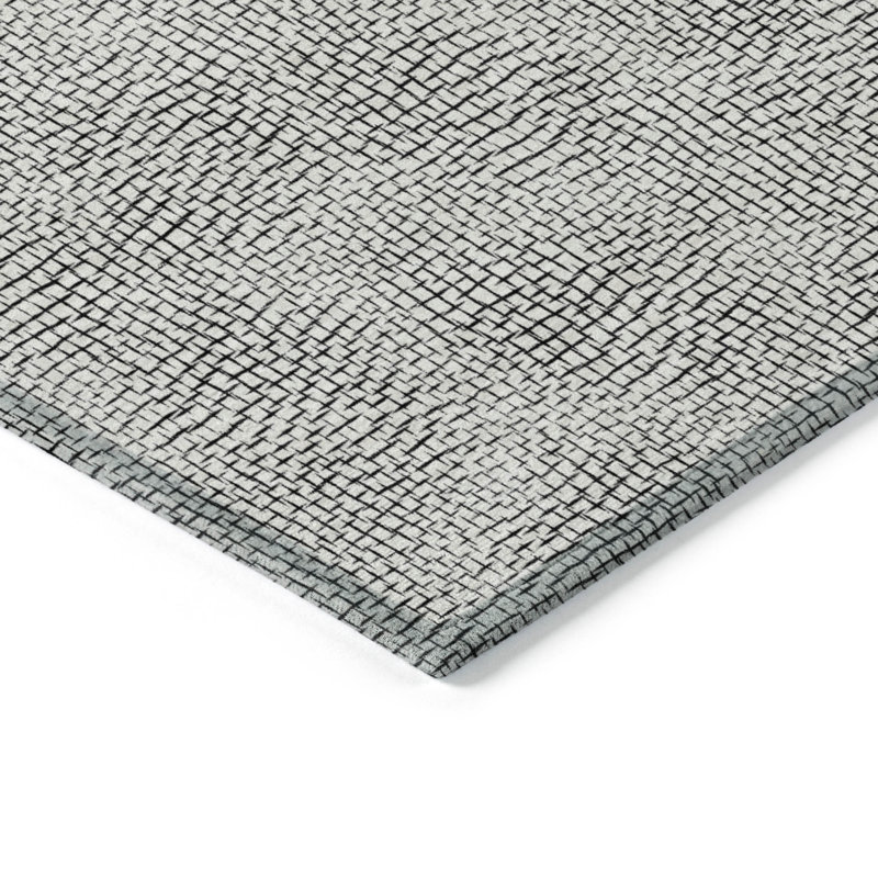 White Rectangular Synthetic Washable Area Rug 3' x 5'