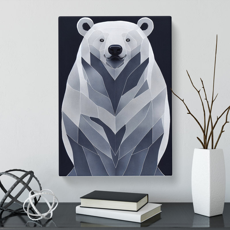 Spenser Polar Bear Neoplastic - Wrapped Canvas, 76cm H x 50cm W x 3cm D