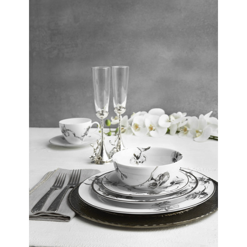 Black Orchid Handmade Porcelain Dinner Plate