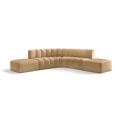 Issic Upholstered Curved Sectional with Ottoman Reversible