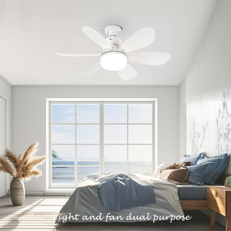 Petit ventilateur de plafond avec lumière, lumière de ventilateur à douille, télécommande pour régler la vitesse du vent et la lumière