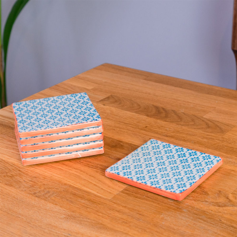 Ceramic Square 6 Piece Coaster Set