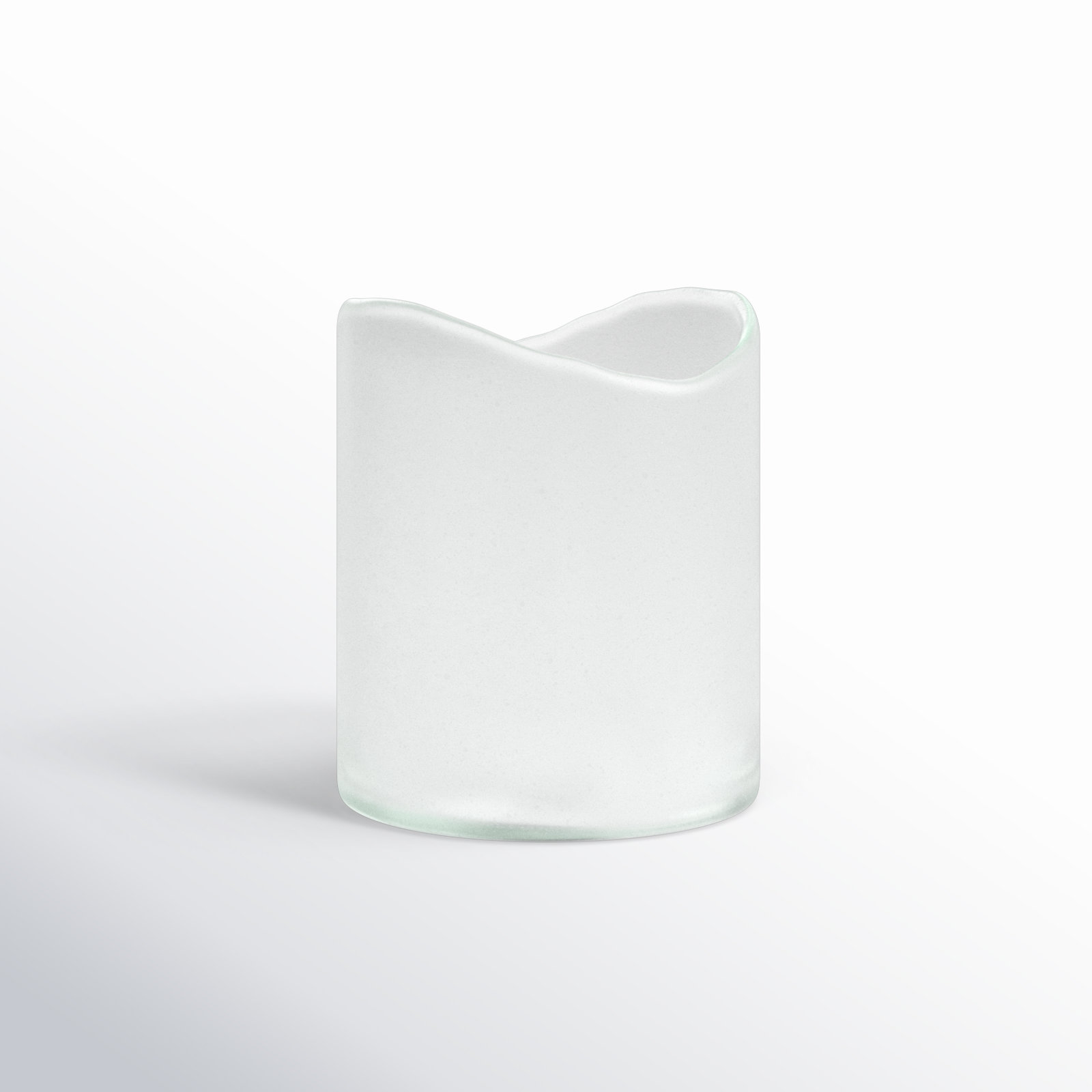 Glass Hurricane Candle Holder, White, 6" H x 5" W x 5" D