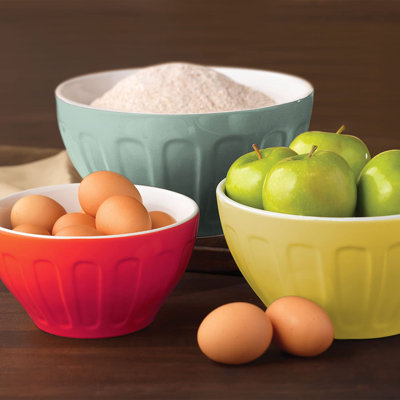 Stoneware Nested Mixing Bowl Set