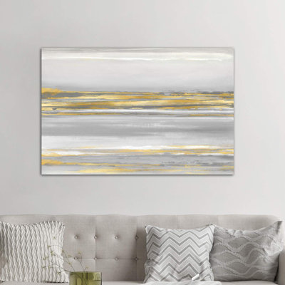 Subtle Reflections with Grey 1 Piece Wrapped Canvas Wall Art