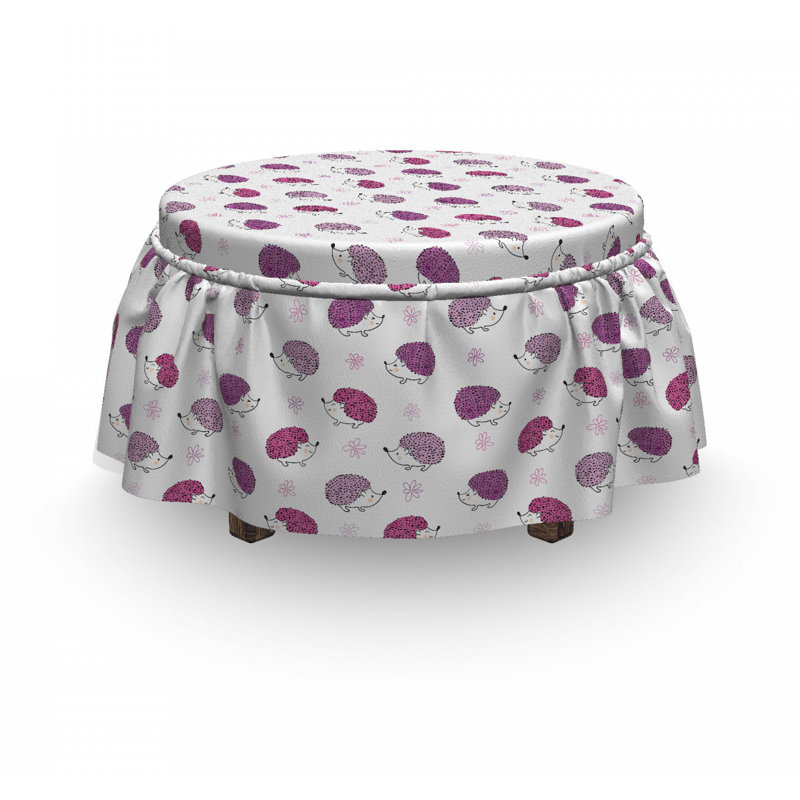 Ensemble de housse pour repose-pieds à coussins carrés 2 pièces hedgehog marguerites