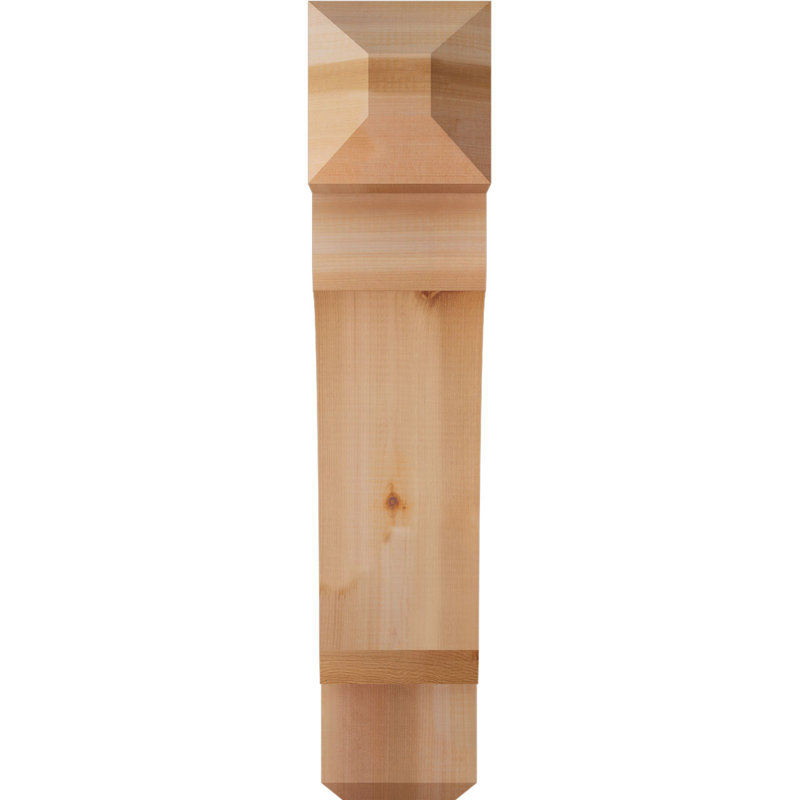 H Support en bois / corbeau, Western Red Cedar (Smooth), H 30 po x l 5,5 po x P 22 po