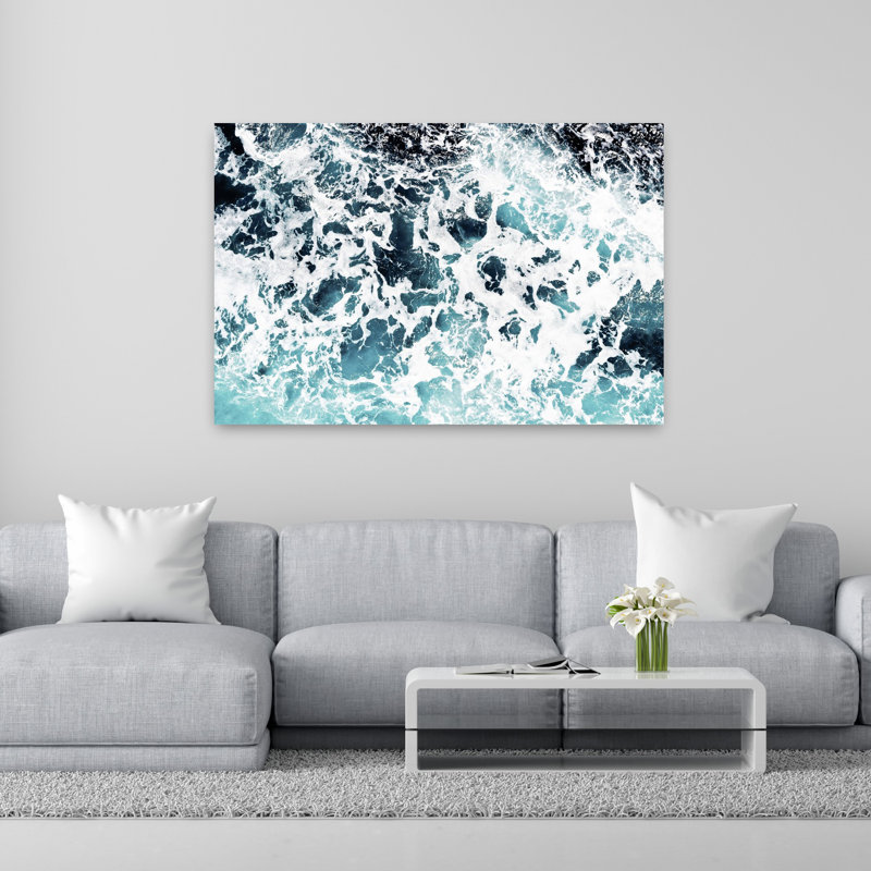 Art mural abstrait contemporain en mousse, H 40 po x l 60 po
