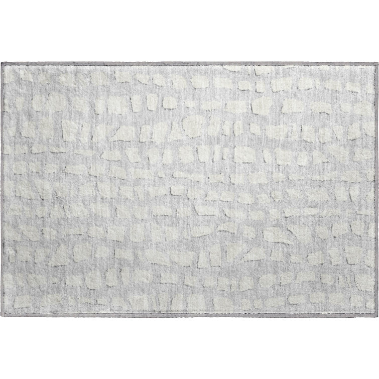 Premium Machine Washable Prisco Silver Rug