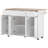 White 55.5" Rolling Fluted Kitchen Island-884086247