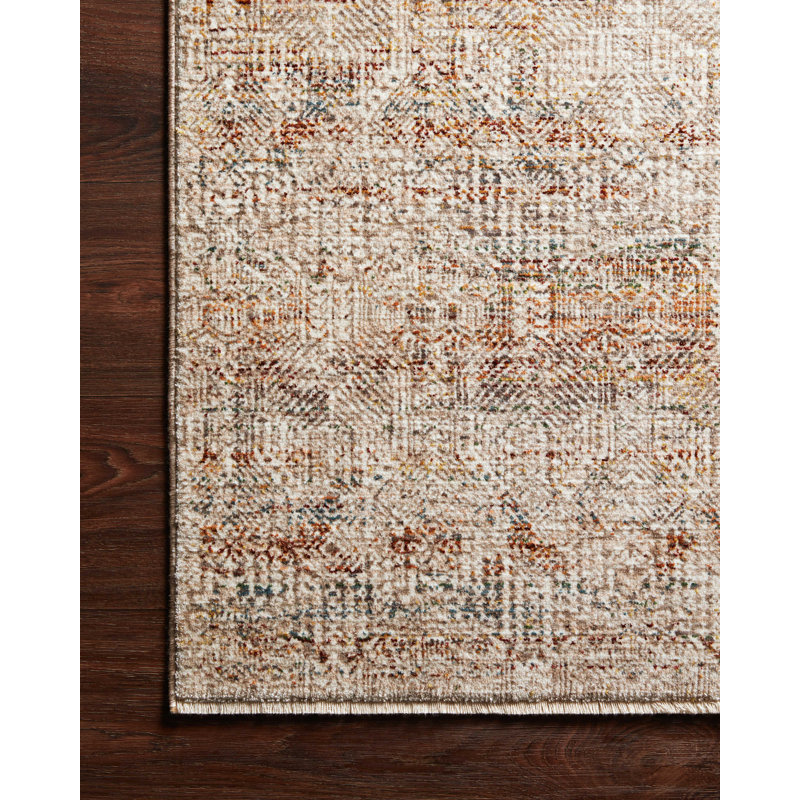 Tapis tissé à la machine Ivoire/brun Varena, Tapis de couloir 2 pi 7 po x 10 pi