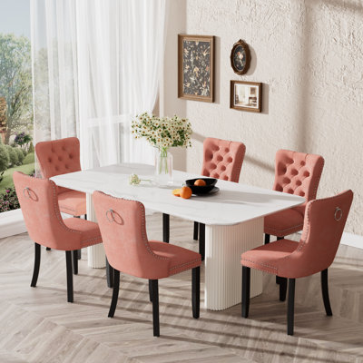 Elegant Marble MDF Dinning Table Set