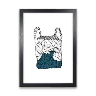 Plastic Bag Blue 1 Piece Wall Art