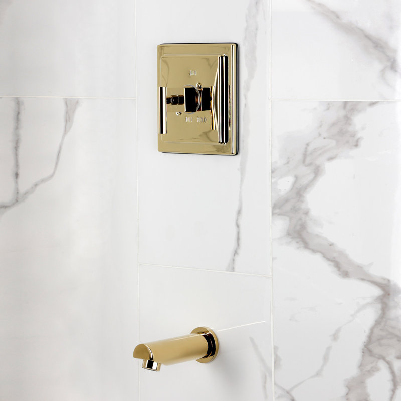 Kingston Brass Claremont Single-Handle Pressure Balanced Tub Faucet, Polished Brass
