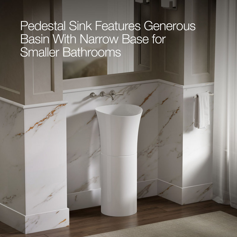 Veil® Pedestal Bathroom Sink, White
