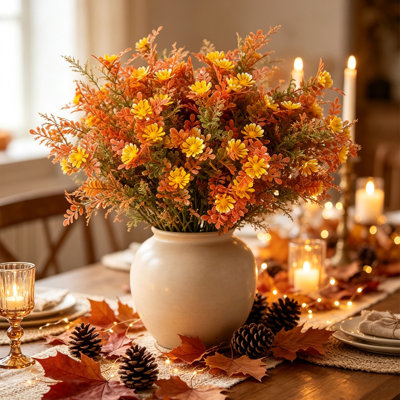 Fall Decor Artificial Flowers And Leaves Fall Decorations Living Room Ornaments Scene Arrangement Art Floral Arrangements