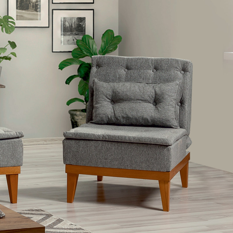 Fauteuil demi-tonneau l 23,62 po Cabrera, Gris foncé