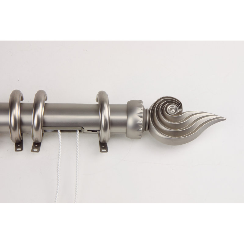 Tringle à rideaux simple Lesher, l 66 à 120 po, Nickel satiné