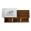 Meuble-lavabo mural 60 po avec lavabo en résine et armoire d'appoint 60 po, tiroir à fermeture en douceur, fixation à flotteur