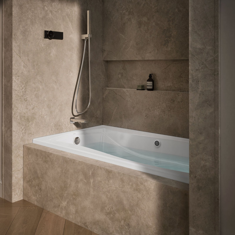Mariposa 66" x 35.875" Ancove Whirlpool Bathtub, White, Left