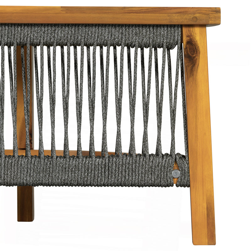 Ensemble de canapé d'extérieur 3 pièces pour 6, 2 canapés demi-cercles + table basse en bois d'acacia, ensemble de canapé de patio résistant aux intempéries, mobilier de jardin et de cour confortable