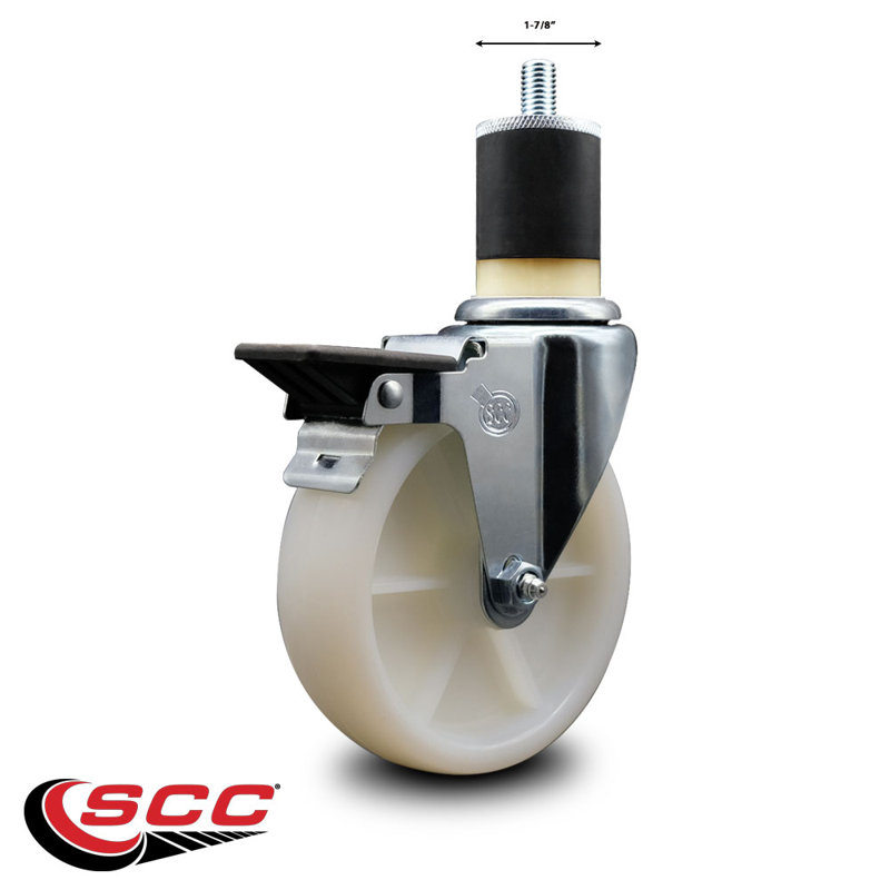 Roulettes pivotantes en nylon 1-7 / 8 pouces avec frein SCC