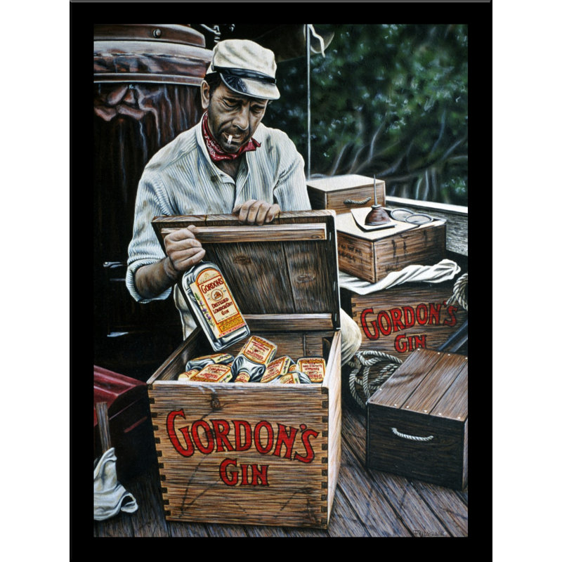 «Gordon's Gin», affiche imprimée encadrée, H 32 po x l 24 po x P 1 po