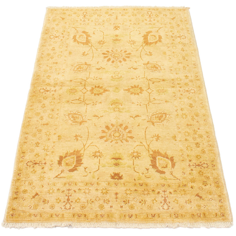 Tapis de bois one-of-kind-noué la 2010 ushak crème 4 pi 4 po x 5 pi en laine de 10 po Yaak