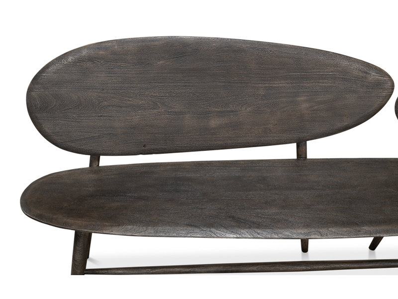 Melva Solid Wood Dining Bench, Gray