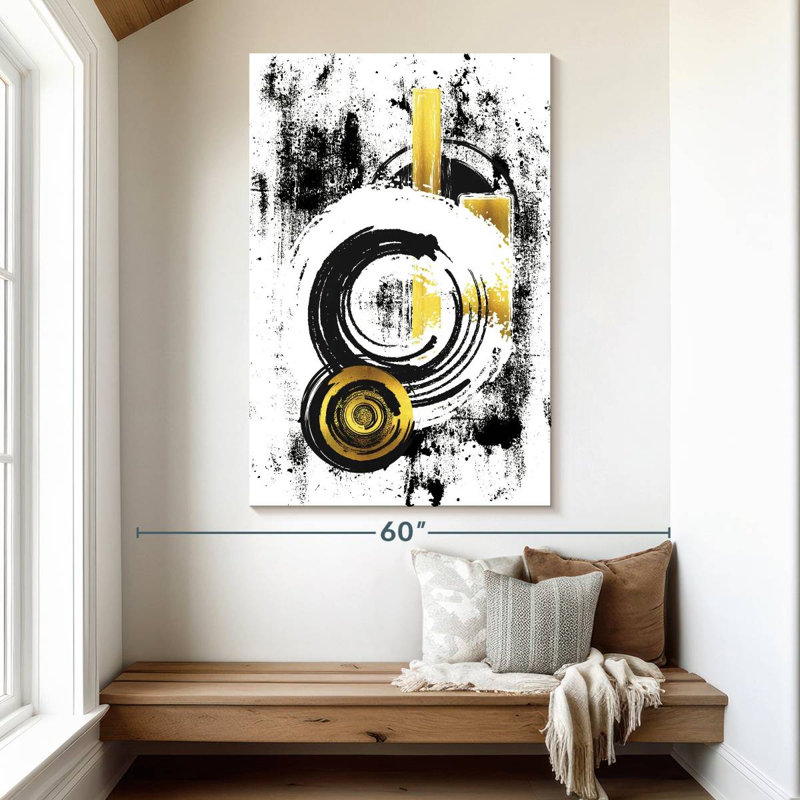 Avery Gold Abstract Painting IV, 51" H x 34" W