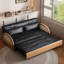 Coussin convertible 59,06 po en cuir véritable noir-129692261