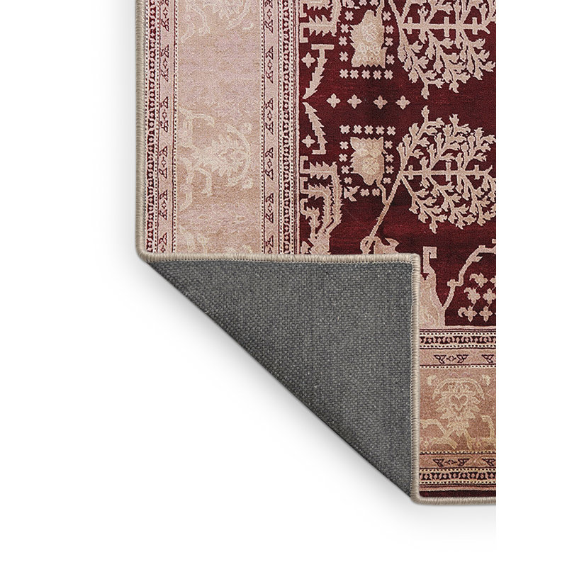 Tapis oriental rouge foncé / beige Kennebunkport, Rectangle 8 pi x 12 pi