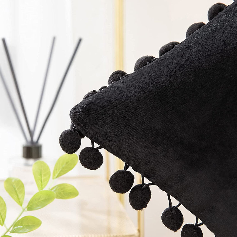 Housse de coussin Fortham, 18 po x 18 po, Noir