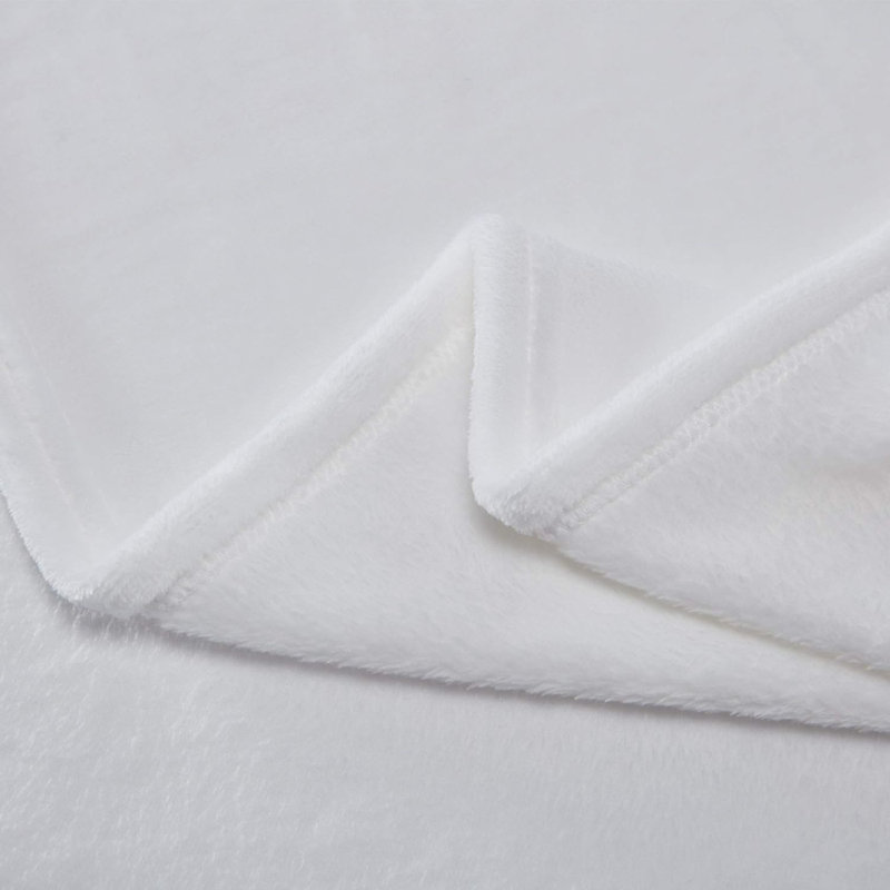  Soft Fuzzy Throw Flannel Blanket, White, 40" W x 30" L