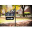 Double-Sided Reflective Boardwalk Address Sign with Name Rider on 62" Pole-88465556