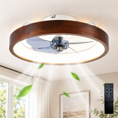 20" Caged Modern Farmhouse Reversible Ceiling Fan with LED Dimmable Light And Remote