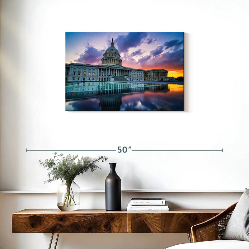 Lilie US Capitol Sunset Reflection, 20" H x 30" W