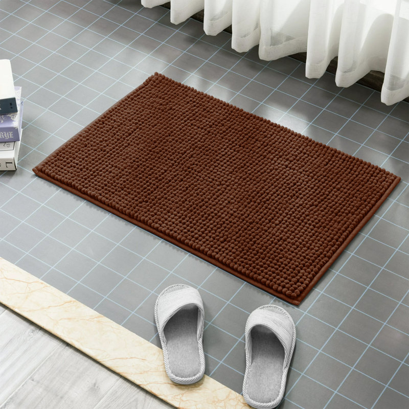 Nelu Ultra Absorbent Non-Slip Chenille Door Mat – Soft Microfiber Mat for Bathroom, Kitchen & Entryway, 50cm W x 80cm L