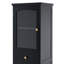 Armoire de rangement de 63 po de hauteur avec portes en verre-1990656899