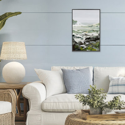 Coastal Waves & Rocks Impression Framed Giclee, design by Brook Page