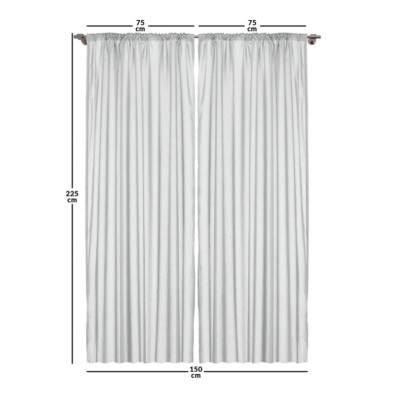 Akanni Slot Top Semi Sheer Curtains, Width 75 x Drop 225cm