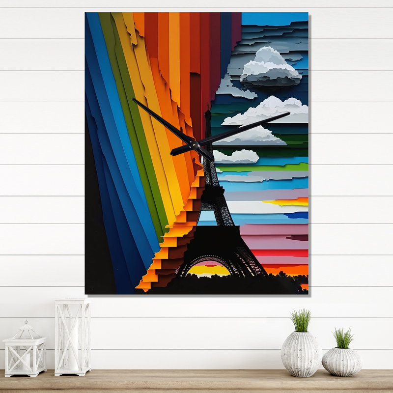 Azikiwe - City Paris Modern Wall Clock, Moyen