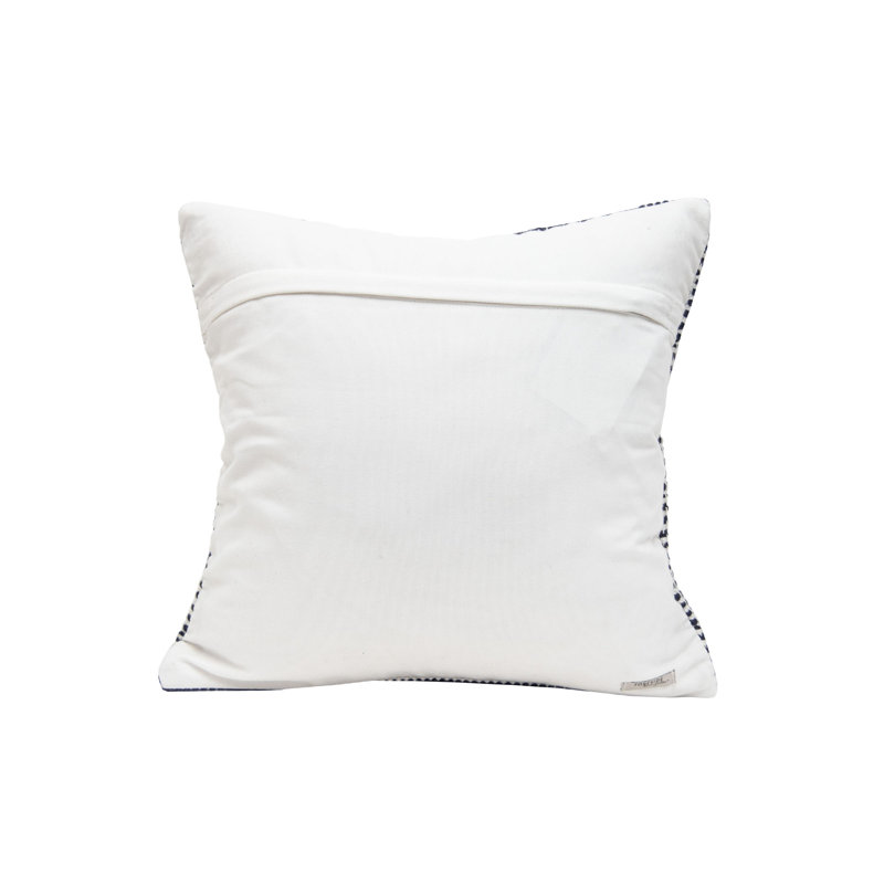 18x18 Inches Blue and White Handwoven Polyester Pillow
