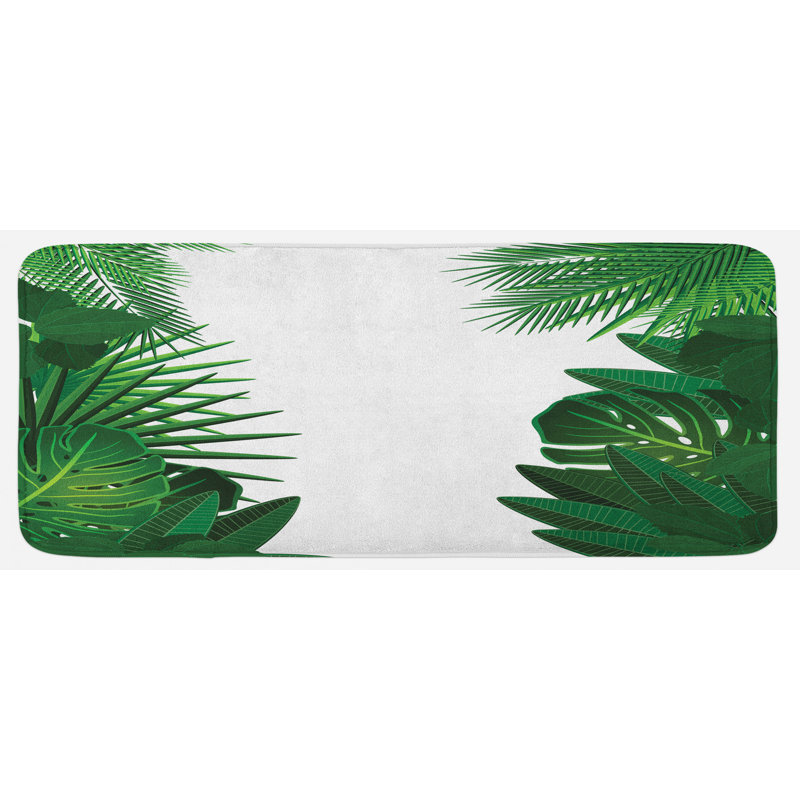 Coastal Floral Polyester Kitchen Mat