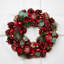Couronne de Noël artificielle en forme de pomme de pin scintillante - 13 po - non éclairée