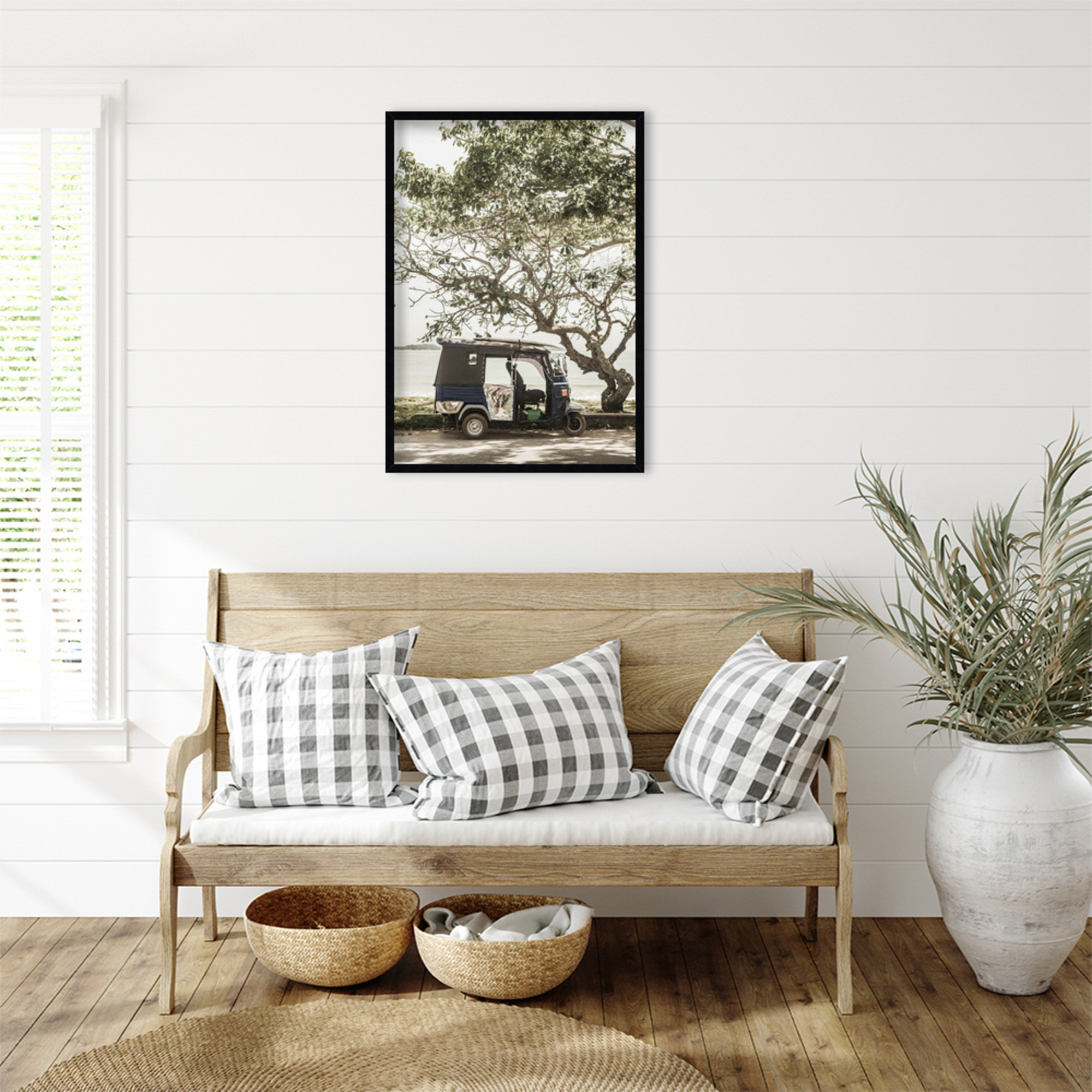 Tuk Tuk by Shot by Clint Wood Framed Wall Art Print, 33" H x 24" W, Black