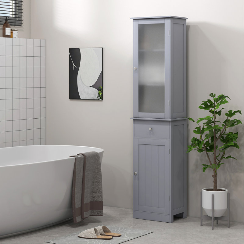 Versatile Narrow Bathroom Storage Cabinet With Multiple Compartments